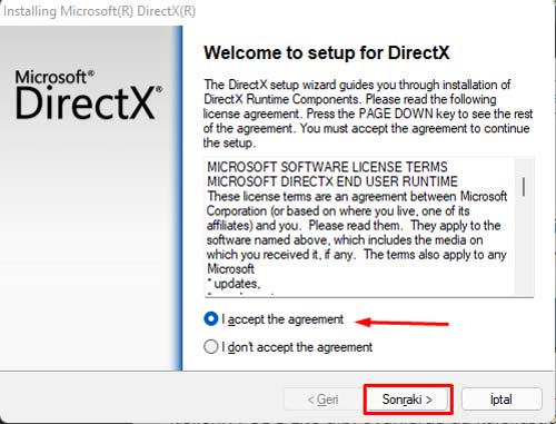 directx kurulumu