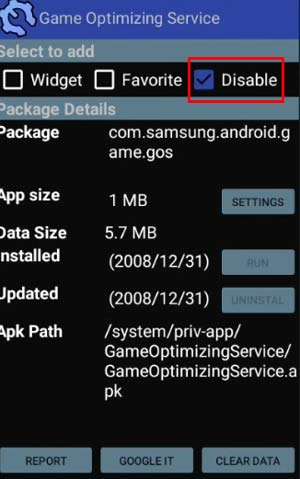 package disabler ile lock screen stories kapatma